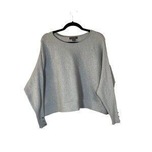Primark Long Sleeve Ribbed Light Grey Cropped Sweater Women's Size 2XL